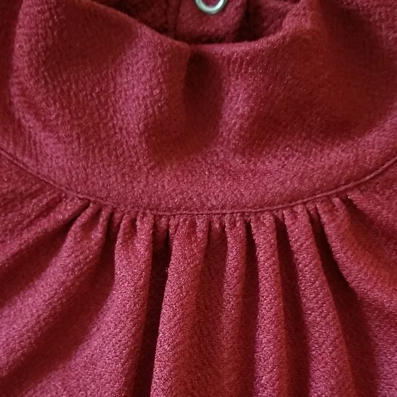 Golden Goose Turtleneck Blouse Size S Small Wine Red - Picture 4 of 7